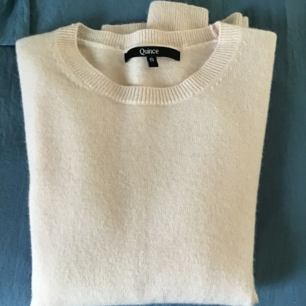 Quince Soft Pink Cashmere Sweater, Size S